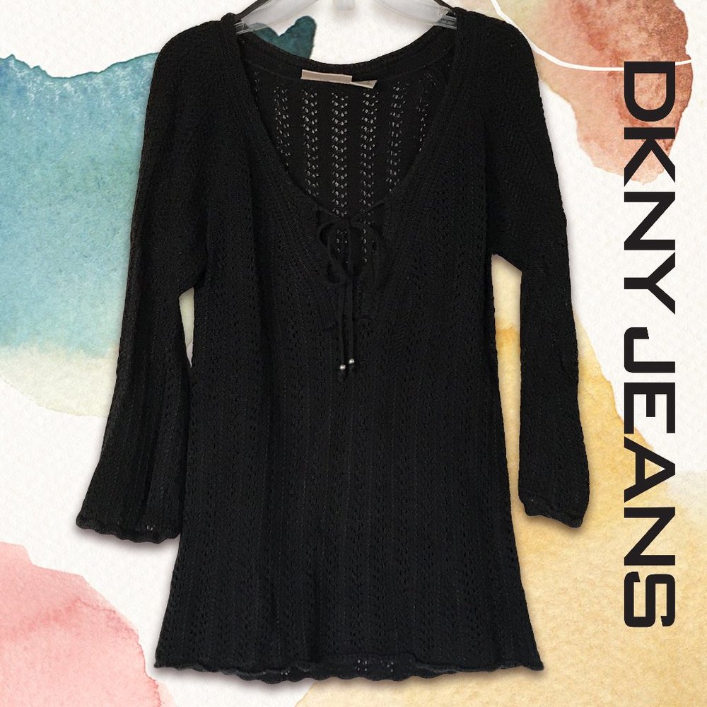 DKNY Jeans 3/4 Sleeve Sweater 🖤🤍